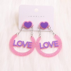  occidental style WordOVE lady earrings ear stud personality Acrylic earring