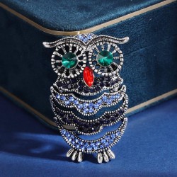 fashion retro flash diamond owl temperament woman brooch
