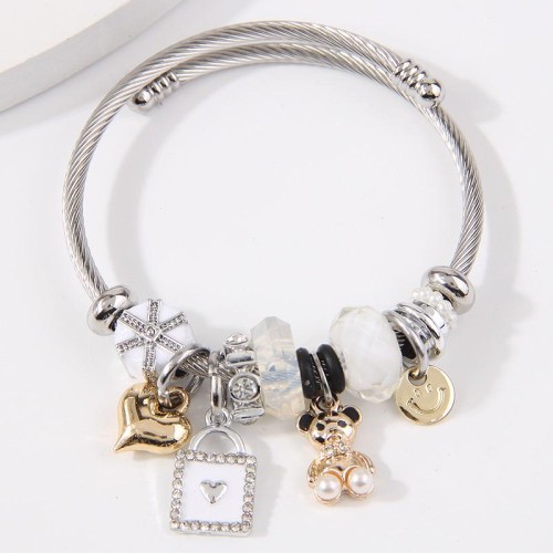 fashion concise all-Purpose flash diamond love samll more elements pendant woman temperament bangle