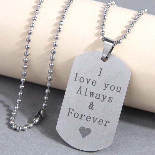 fashion concise stainless steel silver color personality man necklace