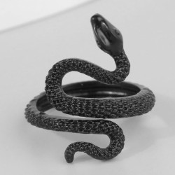 occidental style fashion black snake temperament opening ring