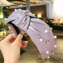 Korean style fashion Pearl Cloth width Headband Headband head buckle lady Head..