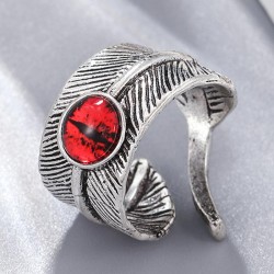 occidental style concise retro eyes Leaf opening man ring