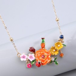 Korean style fashionOL wealth flowers personality lady necklace