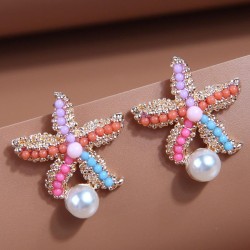 Korean style fashionOL concise color starfish personality temperament lady ear..