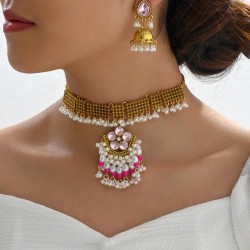 occidental style fashion retro shine accessories Pearl two necklace earrings s..