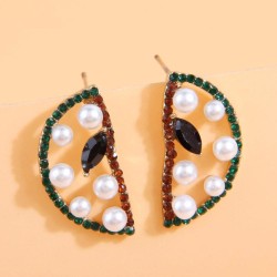 Korean style fashionOL concise flash diamond watermelon personality lady ear s..
