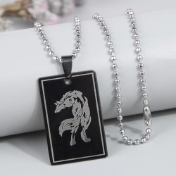 fashion concise stainless steel black personality man necklace