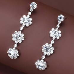 Korean style fashionOL concise flowers flash diamond temperament lady ear stud..