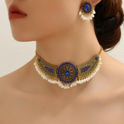 occidental style fashion retro wings diamond exaggerating necklace earring set