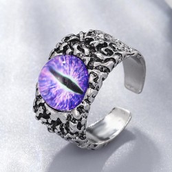 occidental style concise retro eyes opening man ring