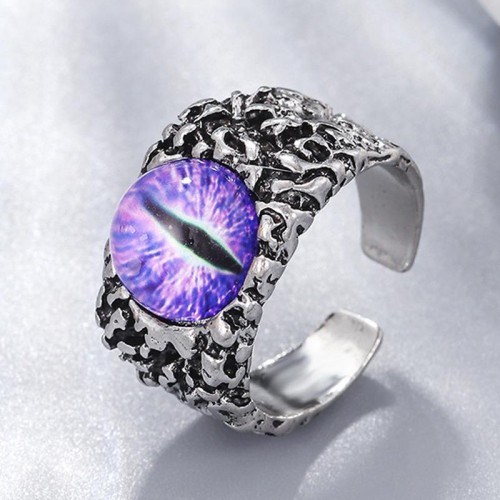 occidental style concise retro eyes opening man ring