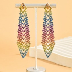 Korean style fashion color flash diamond personality temperament lady ear stud..