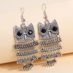 occidental style fashion Metal concise owl temperament woman earrings