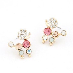 fine  Korean style fashion  flash diamond dog temperament ear stud