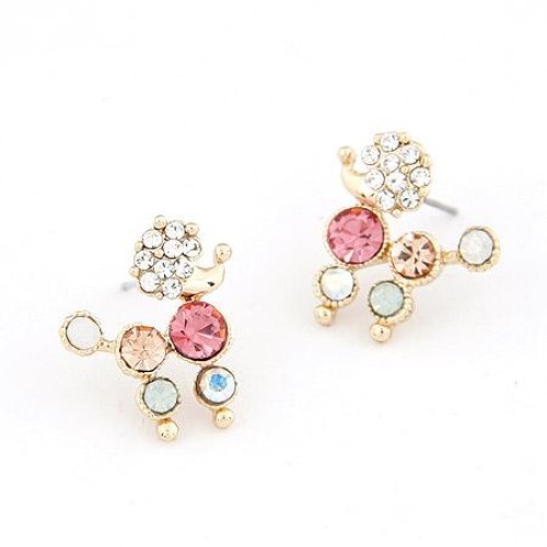 fine  Korean style fashion  flash diamond dog temperament ear stud