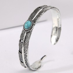 fashion concise retro accessories feather temperament lady opening bangle