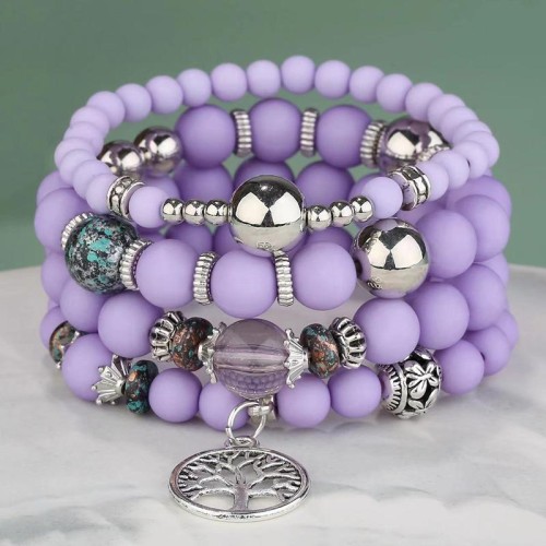 occidental style fashion concise Life tree frosting all-Purpose multilayer lady bracelet