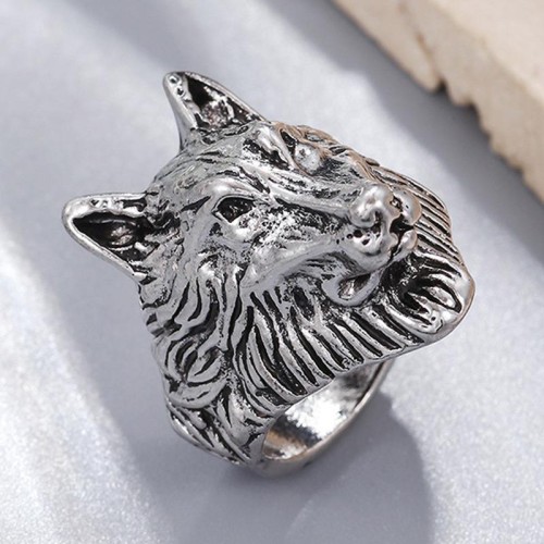 occidental style fashion retro lion head temperament ring