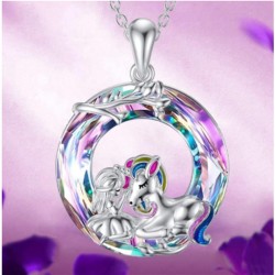   emu creative occidental style personality Colorful crystal Round necklace