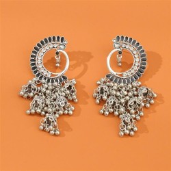 E exaggerating personality wind tassel earrings woman retro Bohemia ethnic sty..