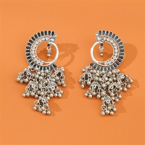 E exaggerating personality wind tassel earrings woman retro Bohemia ethnic style samll Earring