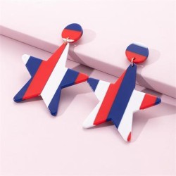 E temperament ethylic acid Acrylic earrings day blue Stripe earring Earring wo..