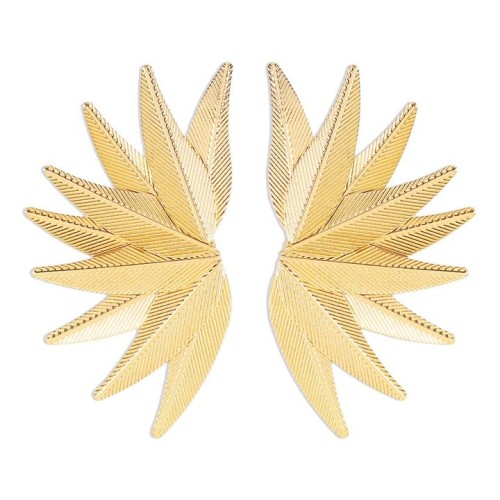 E occidental style personality exaggerating leaves splice earrings  retro Metal temperament fashion geometry Ear