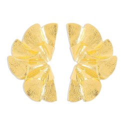 E retro personality sector earrings  fashion exaggerating flowers Metal leaves..