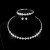 occidental style bride fully-jewelled zircon circle necklace earrings three set woman brilliant Rhinestone Collar