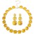 occidental style Alloy mosaic resin geometry transparent fashion brief earring necklace set woman