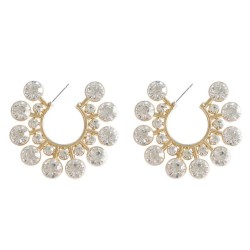  occidental style personality exaggerating super geometry half Word Alloy diam..