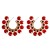  occidental style personality exaggerating super geometry half Word Alloy diamond woman earrings high
