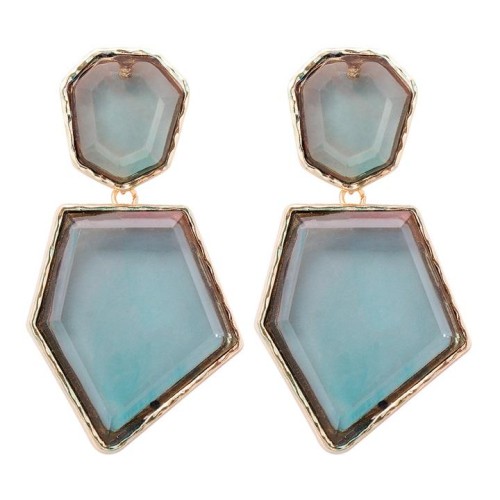 new geometry earring Acrylic personality wind trend woman temperament Street Snap