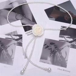  flower Pearl chain black white flowers brief all-Purpose belt Dress samll win..