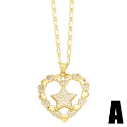 )Five-pointed star love necklace woman occidental style fashion personality cl..