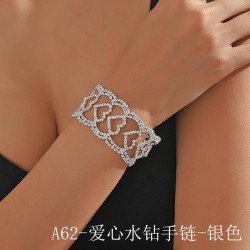 occidental style Rhinestone love fully-jewelled width bracelet bangle fashion ..