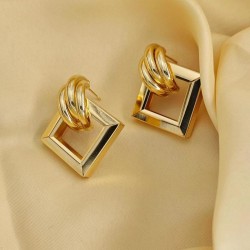 occidental style high square geometry samll fashion temperament brief Earring ..