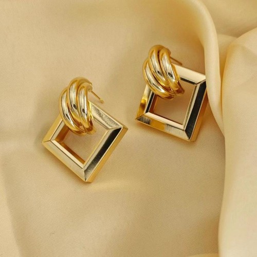occidental style high square geometry samll fashion temperament brief Earring earrings woman