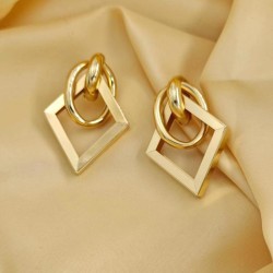 occidental style temperament high geometry fashion Earring geometry square ear..