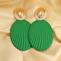 occidental style color Oval Stripe fashion exaggerating personality Earring ea..