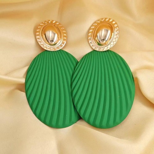 occidental style color Oval Stripe fashion exaggerating personality Earring earrings