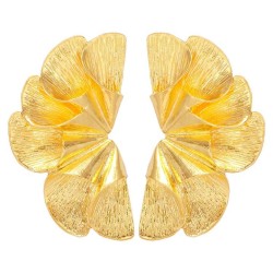 occidental style temperament petal ear stud Alloy flowers earrings big flower ..