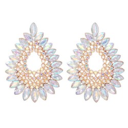 occidental style geometry drop Alloy embed colorful diamond retro temperament ex..