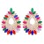 occidental style geometry drop Alloy embed colorful diamond retro temperament exaggerating earrings woman trend sup