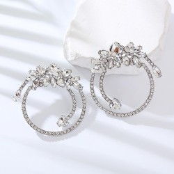 earrings fashion colorful diamond Alloy diamond multilayer flowers Round earri..