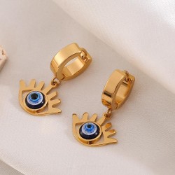 occidental style fashion ear stud eyes stainless steel earrings retro titanium..