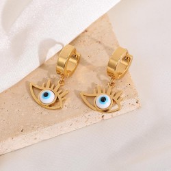 occidental style eyes earrings woman blue eyes retro titanium steel ear stud p..