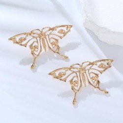 occidental style fashion retro creative high textured gold hollow butterfly ea..