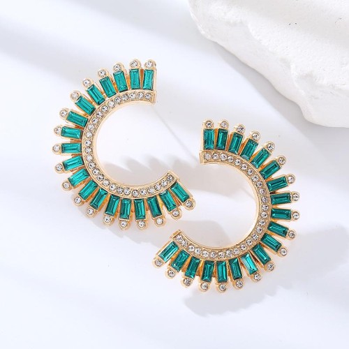 occidental style fashion Alloy diamond  earrings woman exaggerating temperament high banquet super Earring ear s